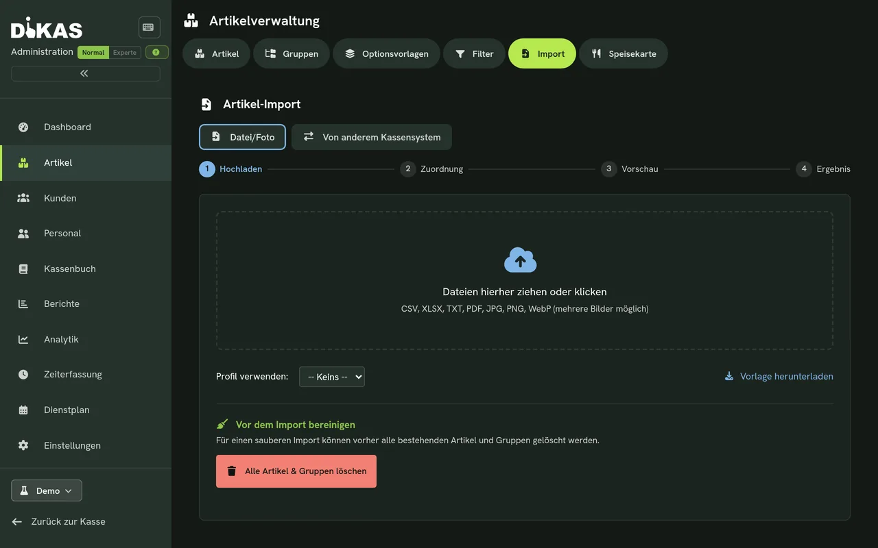 Import your menu with AI